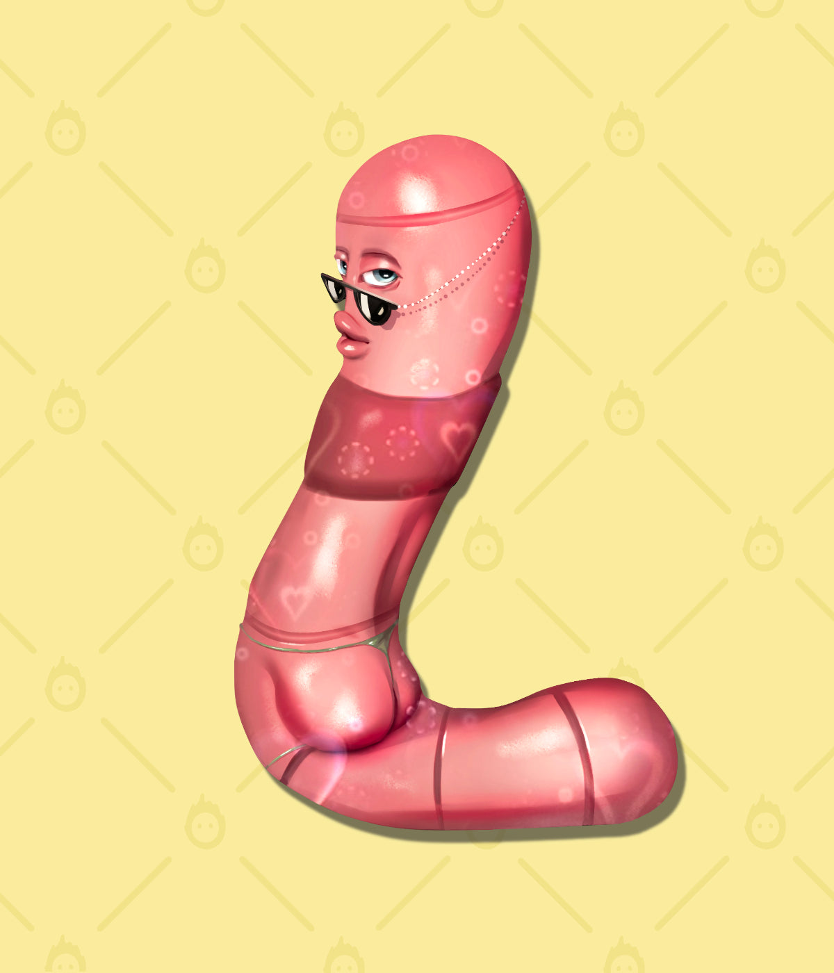 SEXY WORM- Sticker Holographique