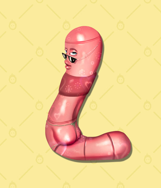 SEXY WORM- Sticker Holographique